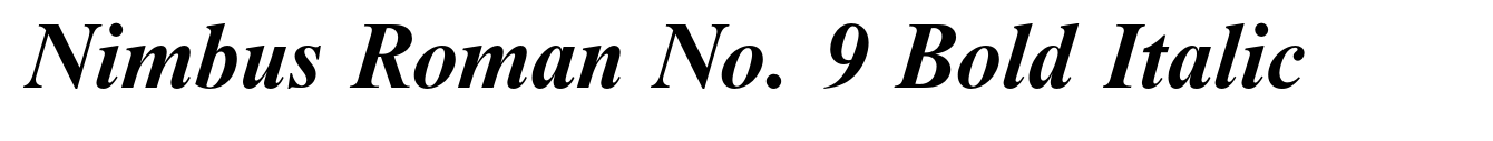 Nimbus Roman No. 9 Bold Italic